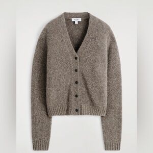 COS. NWT. Fall, 2025. Mole Melange. Cropped Cardigan. Medium.